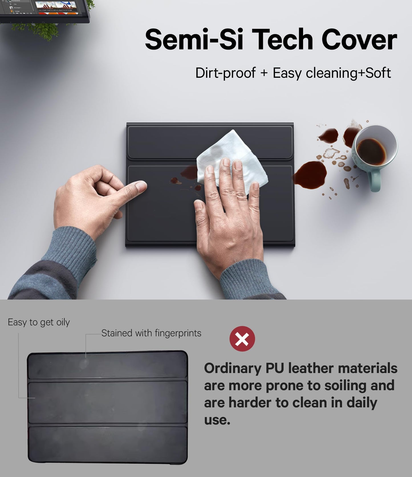 GreenLaw Keyboard Case for Samsung Galaxy Tab A9 Plus 11 inch 2023, 7 Color Backlit Trackpad Keyboard, Stain-Resistant Cover with S Pen Holder, Detachable Keyboard for Galaxy Tab A9+ 11'', Black