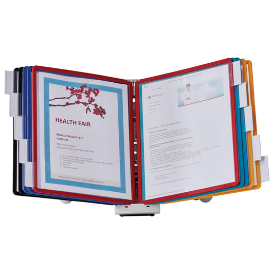 DURABLE Desktop Reference System, 10 Double-Sided Panels, Letter-Size, Assorted Colors, SHERPA Design (554200)