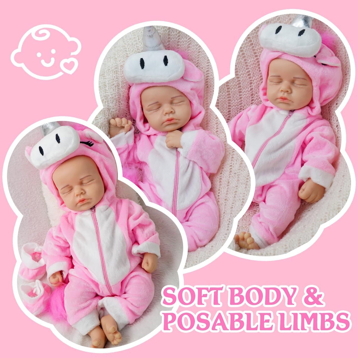 GiggleBabble 12 Inch Full Body Silicone Reborn Baby Doll - Realistic Doll with Lifelike Details - The Ideal Friend for Girl/Boy