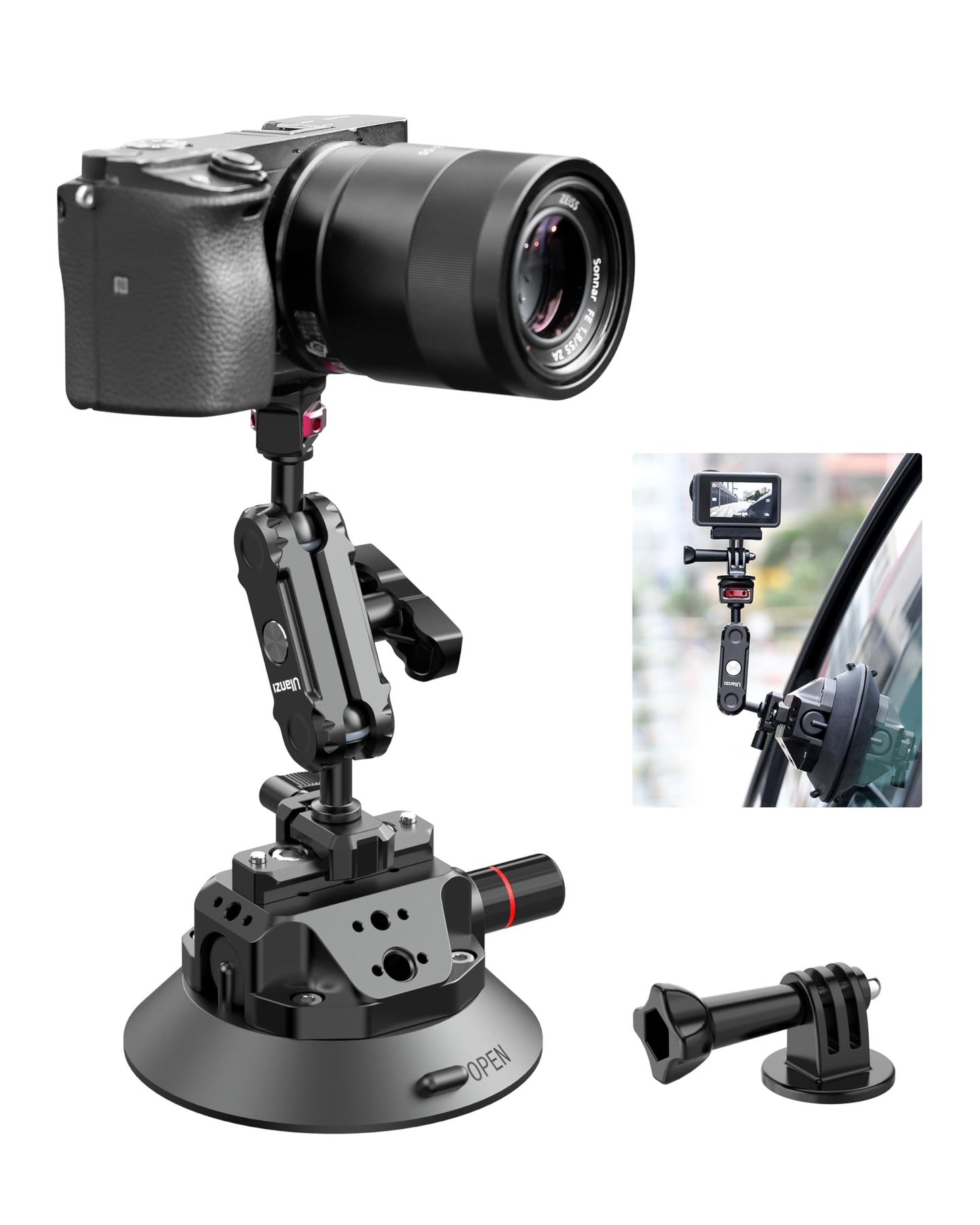 ULANZI SC-02 Suction Mount Magic Arm Bracket for DSLR Cameras Action Camera Video Shooting