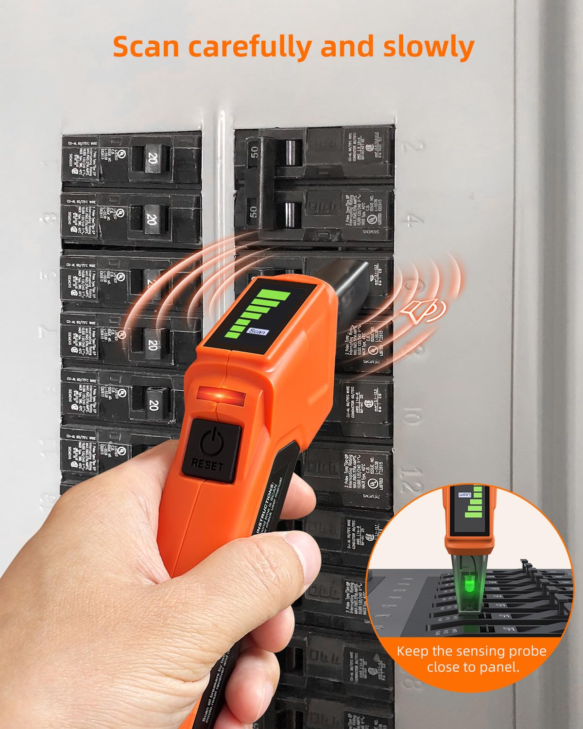 FOCEMTA Circuit Breaker Finder Kit with GFCI Outlet Tester for 90-135V AC Circuits,includes Light Socket Adapter, 3-2 Prong Grounding Adapter & Clip adapter,Portable Electrical Tool with Carrying Case