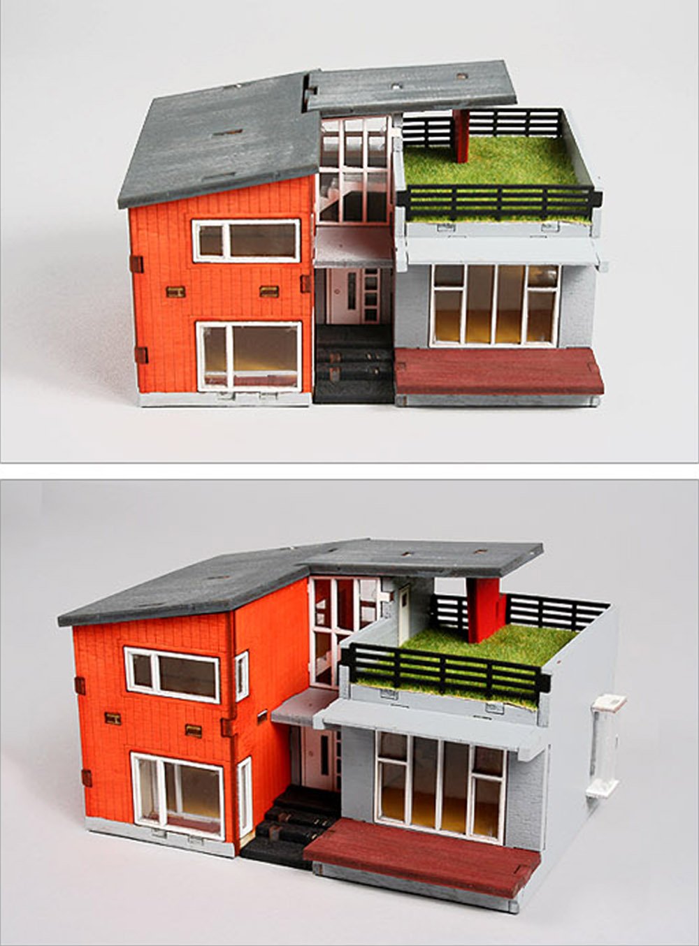 Desktop Wooden Model Kit Modern House by Young Modeler
