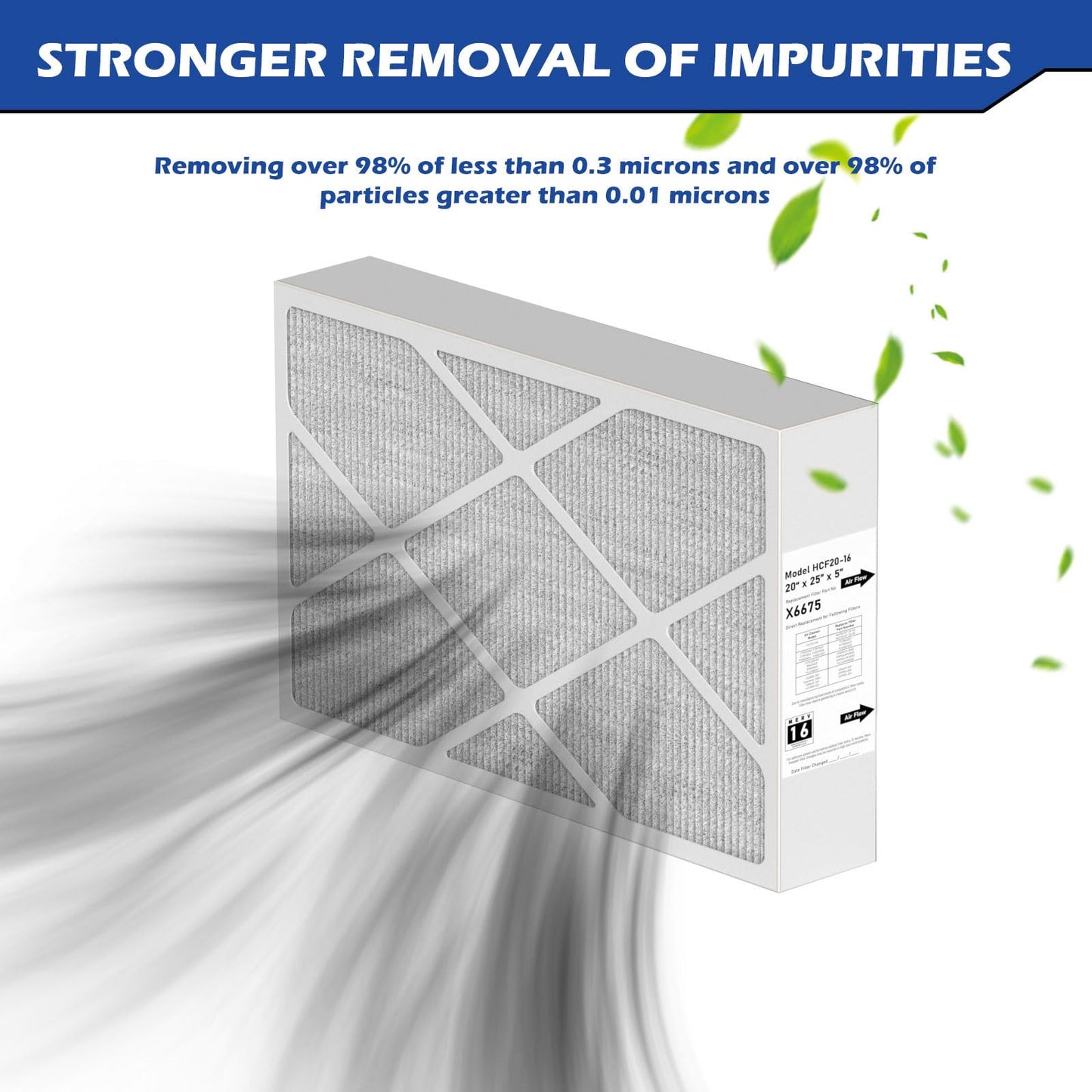 Pitymody X6675 Merv 16 Air Filter 20x25x5 Efficient Air Filter Compatible with Lennox X6675 and Lennox HCC20-28 Furnace HVAC System, Part Number HCF20-16 1 Pack