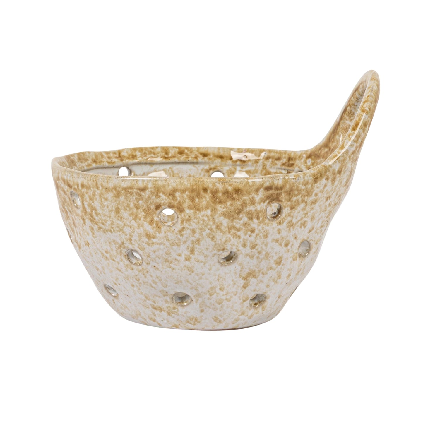 Creative Co-Op Stoneware Colanders with Handles, Set of 2