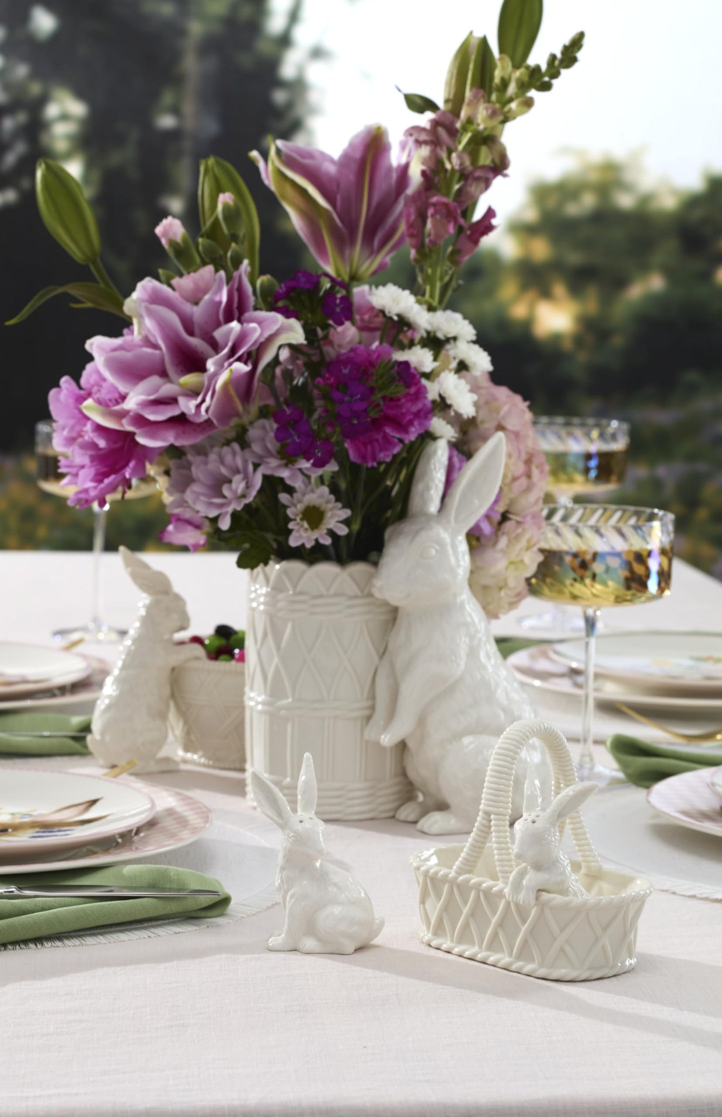 Lenox 897159 Wicker Creek Bunny Vase, Easter Home Decor