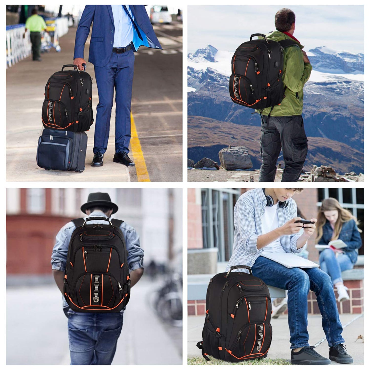 Travel Laptop Backpack,Extra Large 18.4 inch Gaming Laptop Backpacks with USB Charging Port,Big Capacity TSA Friendly RFID Anti Theft Pocket Durable College unisex Heavy Duty Computerbag