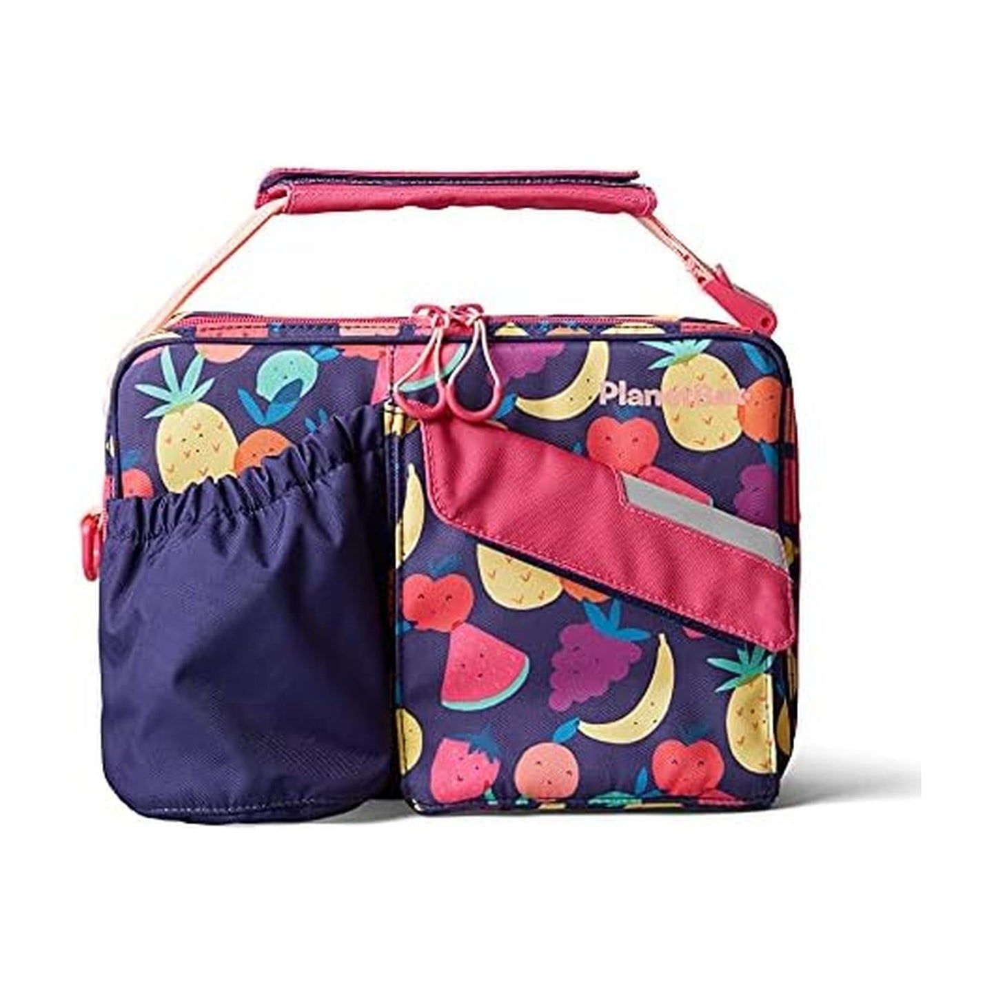 PlanetBox Insulated Lunch Bag – Tutti Frutti Edition Carry Bag with Pockets for Water Bottle and Snacks – Durable, Easy to Clean, and BPA Free