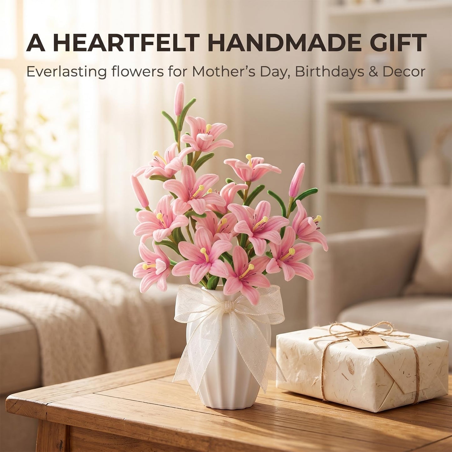 AlniuLefe Pipe Cleaner Flower Crafts Kit (Lily)