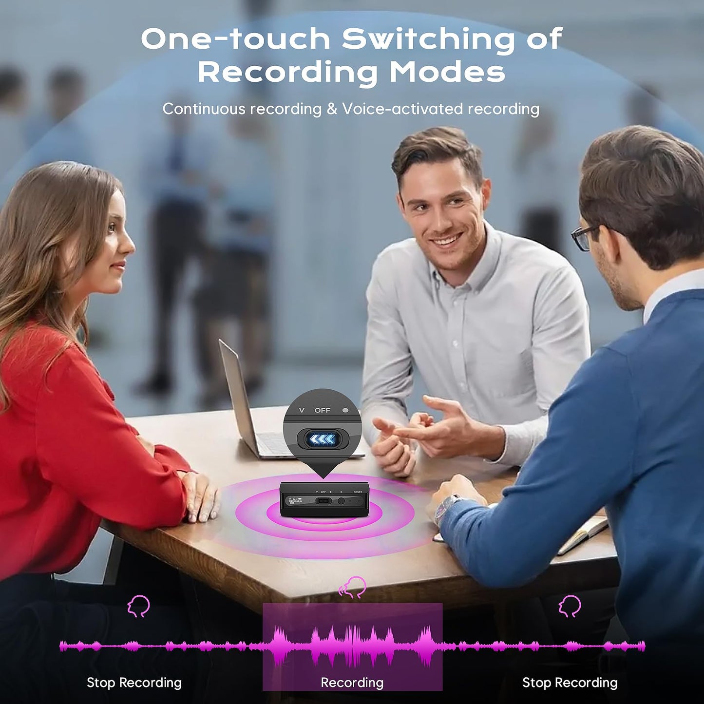 128GB(9800 Hour) Magnetic Voice Recorder with AI Triple Noise Reductio, 30 Days Continuous Recording Device, Voice Activated Recorder with Screen Display, Digital Voice Recorder for Meetings/Lectures