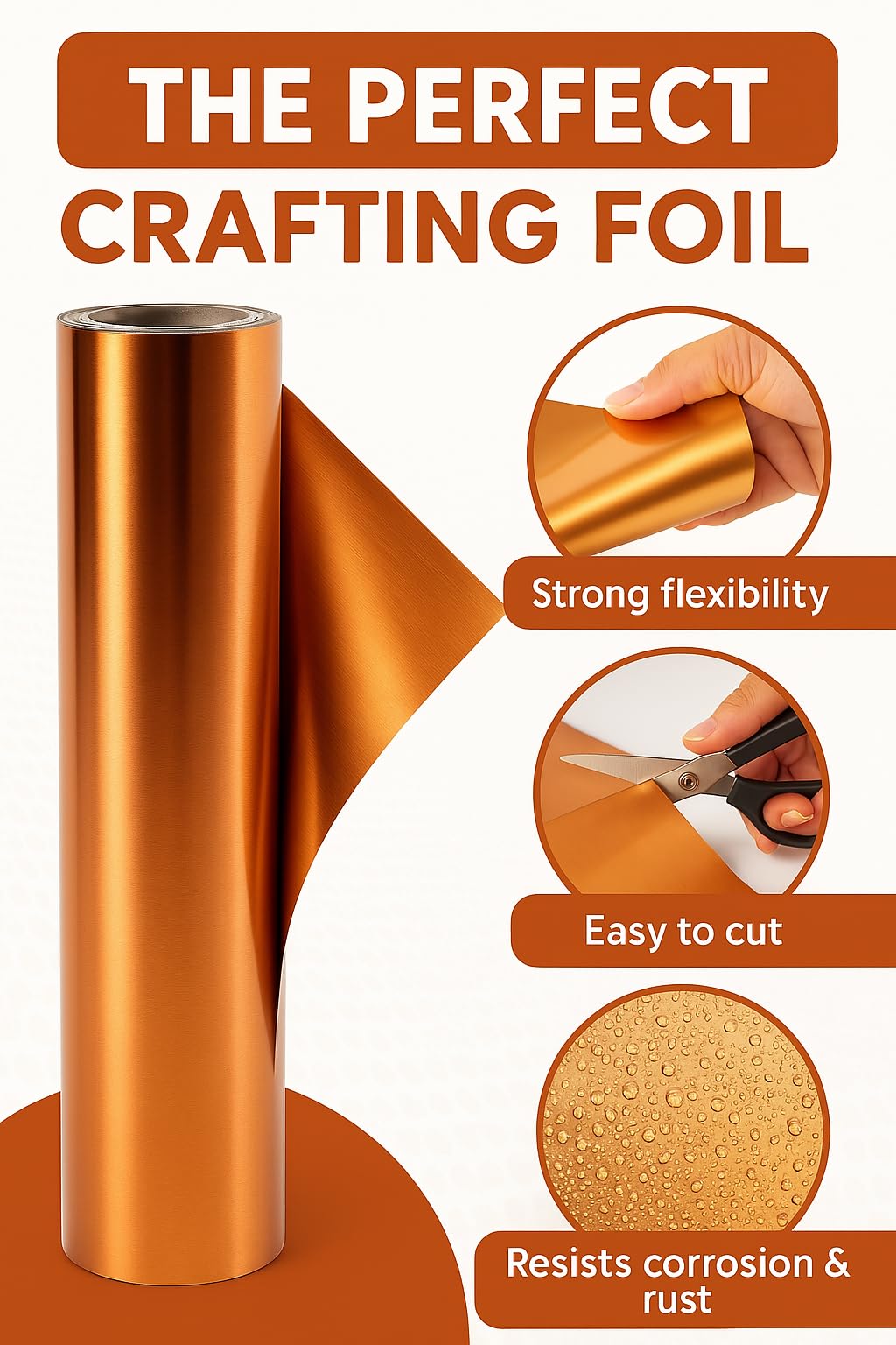 St Louis Crafts 38 Gauge Aluminum Foil - 12 Inches x 25 Feet - Copper Roll Only