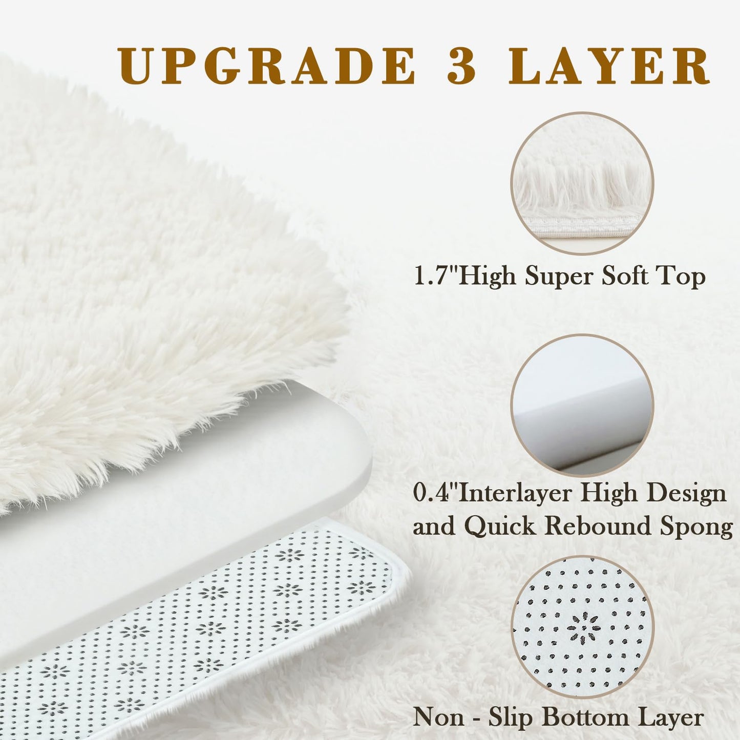 8x10 Area Rugs for Living Room Bedroom, Large Area Rug Shaggy Carpet Soft Plush Furry Bedside Rug, Rugs for Home Decor (Cream, 8 x 10)