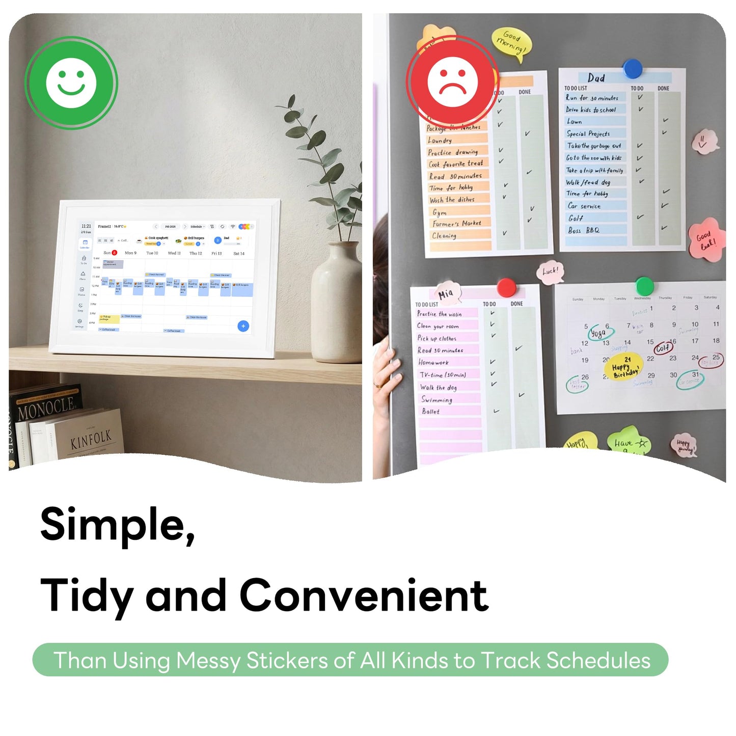 10.1-Inch Smart Digital Calendar, Interactive Touch Screen, HD Display, Wall-Mountable Family Organizer with Chore Chart, To-Do Lists & App Sync for Home & Office, Thoughtful Mother's Gift for Her