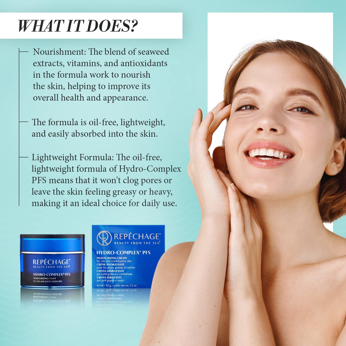 Hydro-Complex PFS Moisturizing Cream for Normal to Dry Skin - Anti Aging Moisturizer Reduces The Appearance of Fine Lines and Wrinkles, Minimizes Pores, and Deeply Hydrates Dry Skin, 1.5 fl oz.