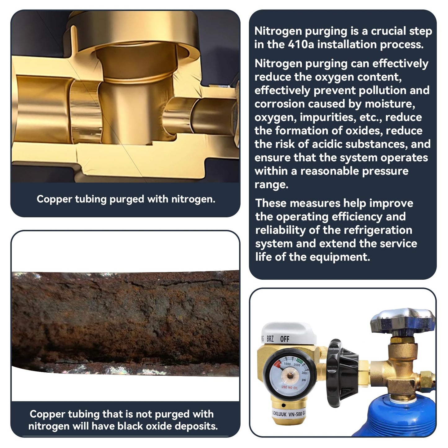 VN-500 Nitrogen Purge Control Valve Regulator And Flow Meter Hybrid Design Nitrogen Purging Regulator w/500psi for leak testing
