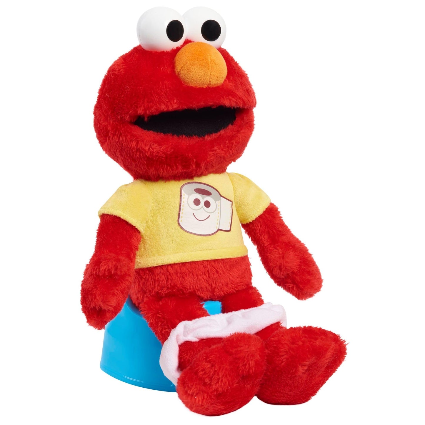 Sesame Street Potty Time Elmo 12-Inch Sustainable Plush Stuffed Animal, Sounds and Phrases, Potty Training Tool, Officially Licensed Kids Toys for Ages 18 Month, Gifts and Presents