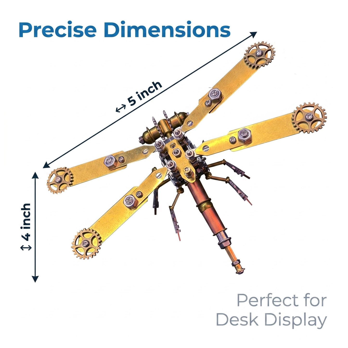 Steampunk Metal Insect Bug Mechanical Steampunk Sculpture Steampunk Mechanical Insect Clockwork 3D Steampunk Metal Puzzle Kits for Adults (Mechanical Dragonfly C)