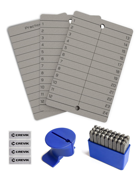 CREVIK Crypto Seed Phrase Storage - Titanium Seed Phrase Plate and Stamp Set - Offline Cold Wallet for Bitcoin Ethereum for 12-24 Words BIP39 Compatible Wallets (Ledger, Metamask & More)