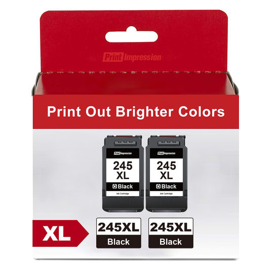 245XL Ink Cartridge Replacement for Canon 245XL Black Ink PG-245 XL Work for Canon MG2522 Printer Ink Cartridges PIXMA MG2520 MG2525 TR4520 TR4522 TR4527 TS202 TS302 TS3320 TS3322 MX490 MX492 (2Black)
