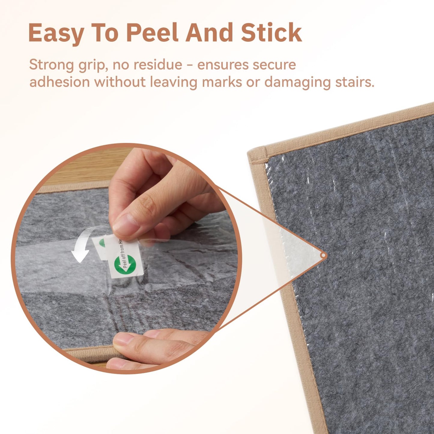 15PC Jute Stair Treads for Wooden Steps-Stairs Carpet Non Slip-Peel and Stick Stair Treads Indoor, Adhesive Staircase Step Treads Residue Free, Durable Natural Stair Runner Rug,8"x30" Beige
