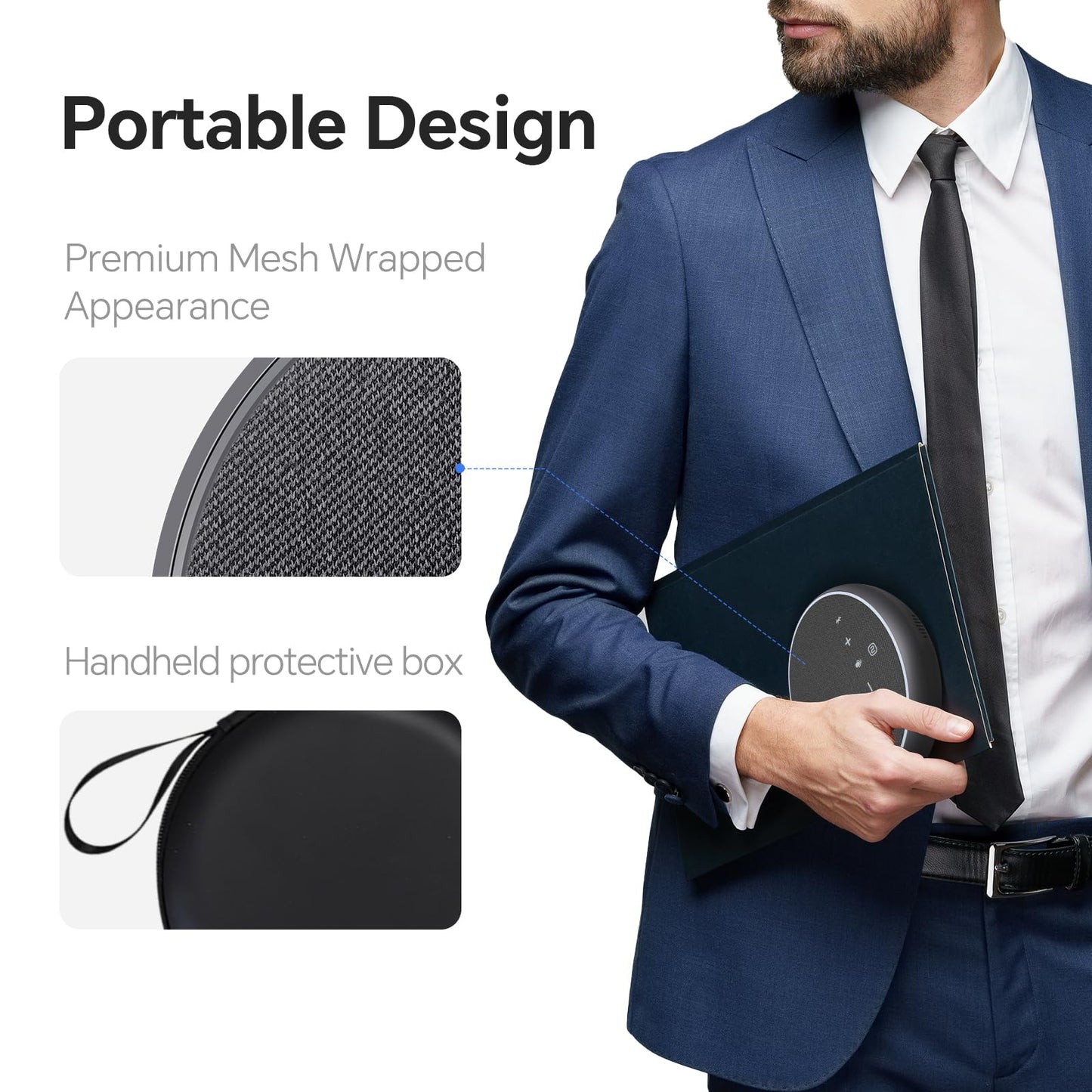 N newline Conference Speaker and Microphone, Bluetooth Speaker with Microphone, 360° Voice Pickup, AI Noise Reduction, Dual Connectivity, USB C Conference Room Microphone for Meetings, NewPie