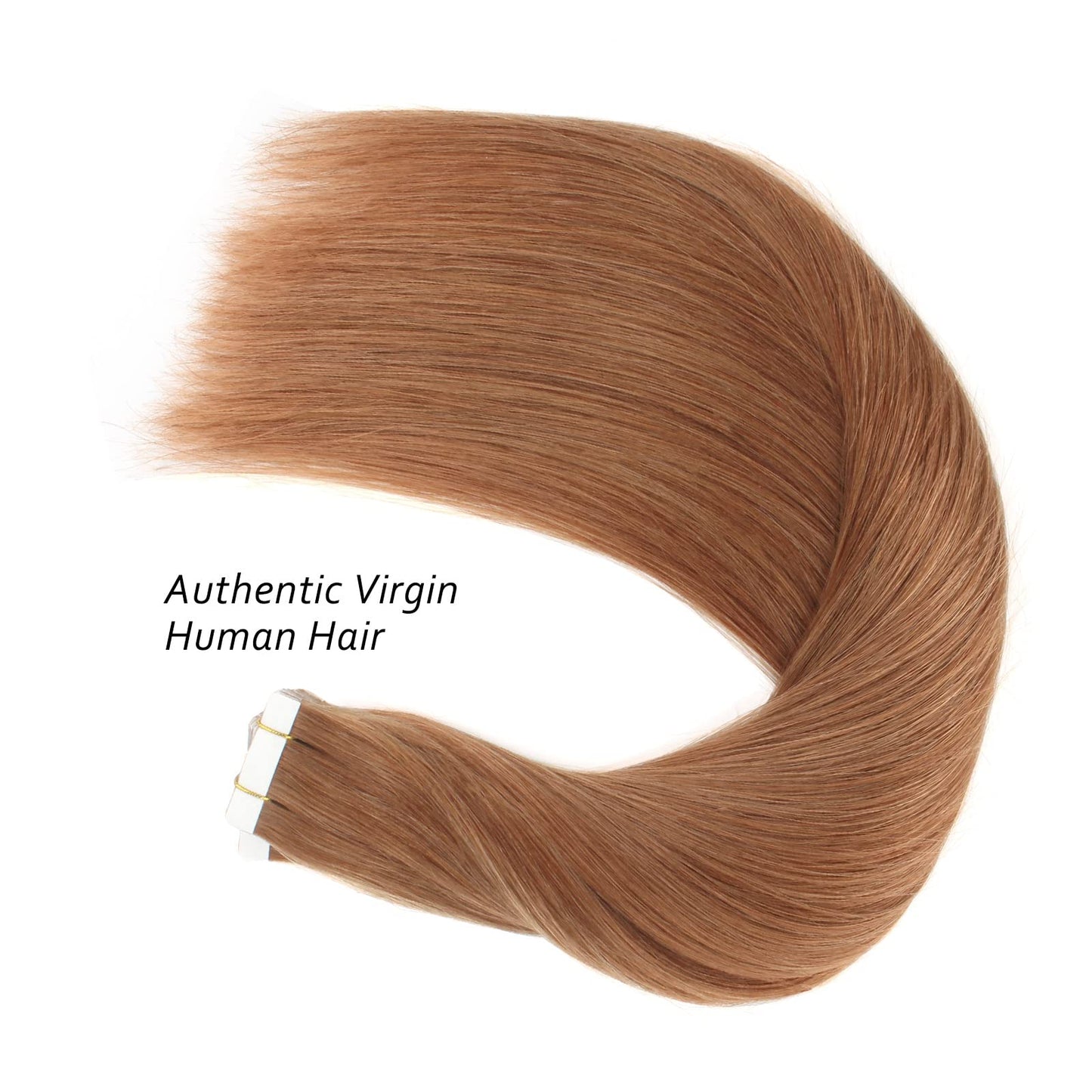 LovrioTape in Hair Extensions, Colored Light Auburn, Invisible Seamless Double Side Real Remy Human Hair 50 Gram 22 Inch 20 Pieces
