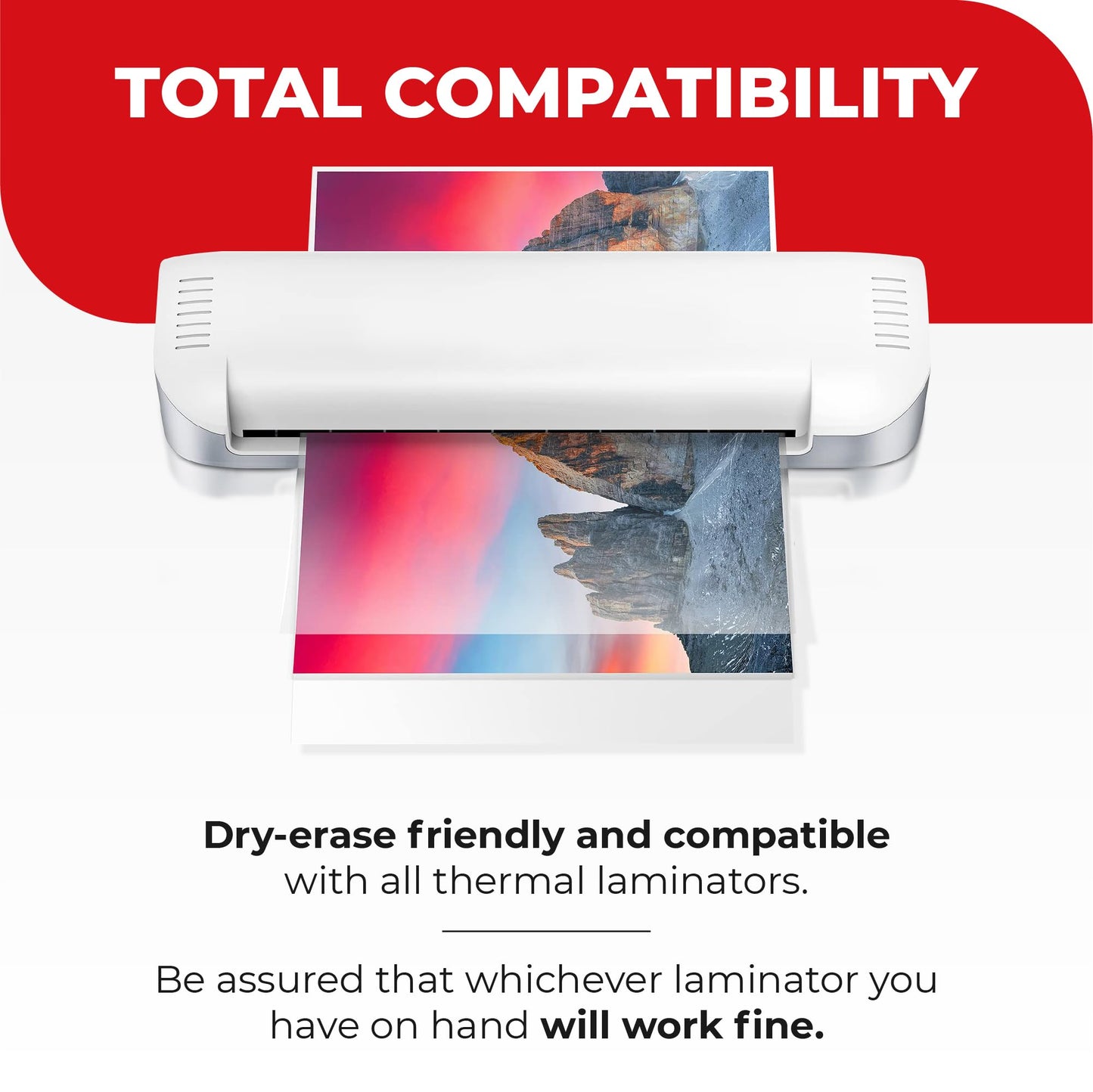 5MIL Thermal Laminating Sheets (225 Count) Letter, Photo, Card, Notecard, ID Badge and Business Card Sizes, Laminating Pouches, Compatible with Laminators, Crystal Clear Laminated Finish
