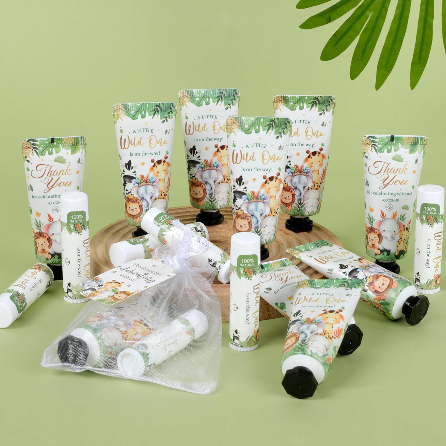 50 Pack Bulk Hand Cream and Lip Balm Gifts Sets, Baby Shower Favors and Bridal Shower Favors for Guests with Thank You Card and Organza Gift Bags, Appreciation Gifts, Wedding Party Favors (Baby Girls)