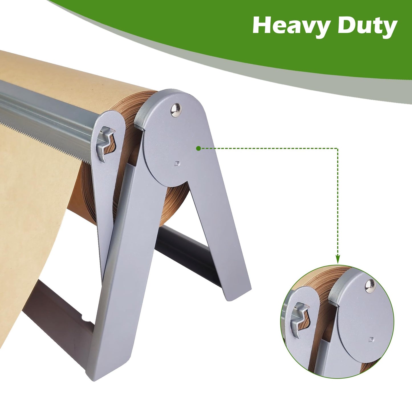Ecohu 24in Wrapping Paper Roll Cutter - Holder Dispenser for Butcher Freezer Craft Paper Rolls with Updated Serrated Blade for Gift Wrap. Non-Slip Cutting Tool for Kitchen, Craft Room-Set on Tabletop