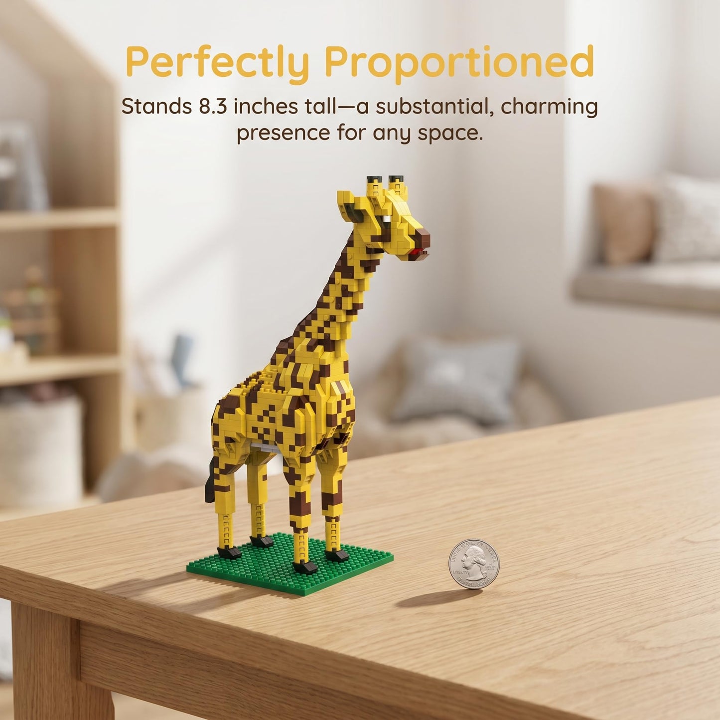 Giraffe Micro Mini Building Blocks Set for Adults,No Compatible with Lego Animals,920+PCS 3D Model Creative Decor Collection Building Toy, Gift for Birthday & Christmas