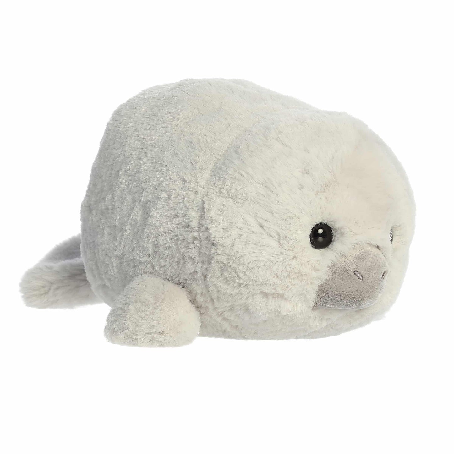 Aurora® Adorable Spudsters™ Mumbles Manatee™ Stuffed Animal - Round Shape Makes for Comforting Cuddles - Perfect for Kids All Ages and Animal Loving Adults - Gray 11.5 Inches