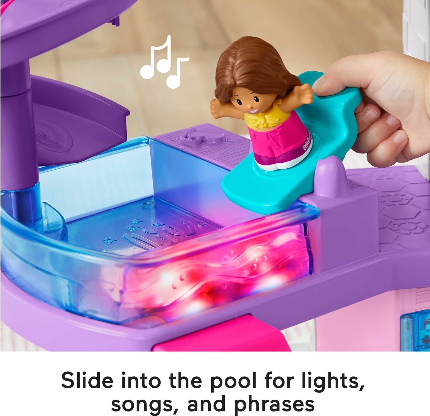 Fisher-Price Little People Barbie Toddler Toy Little DreamHouse Playset with Music Lights & Figures for Pretend Play Kids Ages 18+ Months
