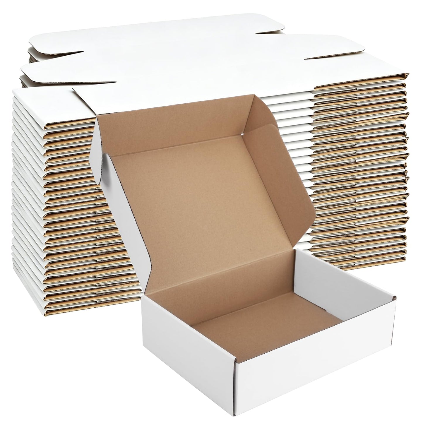 Hguba 12x9x4 Inches Shipping Boxes Set of 25, White Corrugated Cardboard Boxes, Mailer Boxes for Small Business