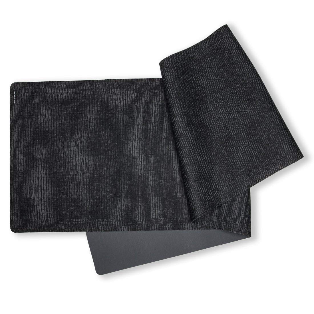 modern-twist Table Runner, BPA Free, Table Protection, Dishwasher Safe, Heat Resistant Up To 425°, Linen Print, Black