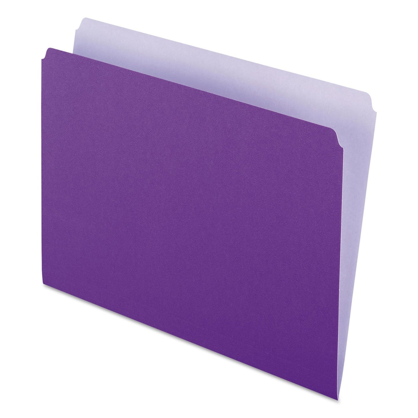 Pendaflex Two-Tone Color File Folders, Letter Size, Lavender, Straight Cut, 100/BX (152 LAV)