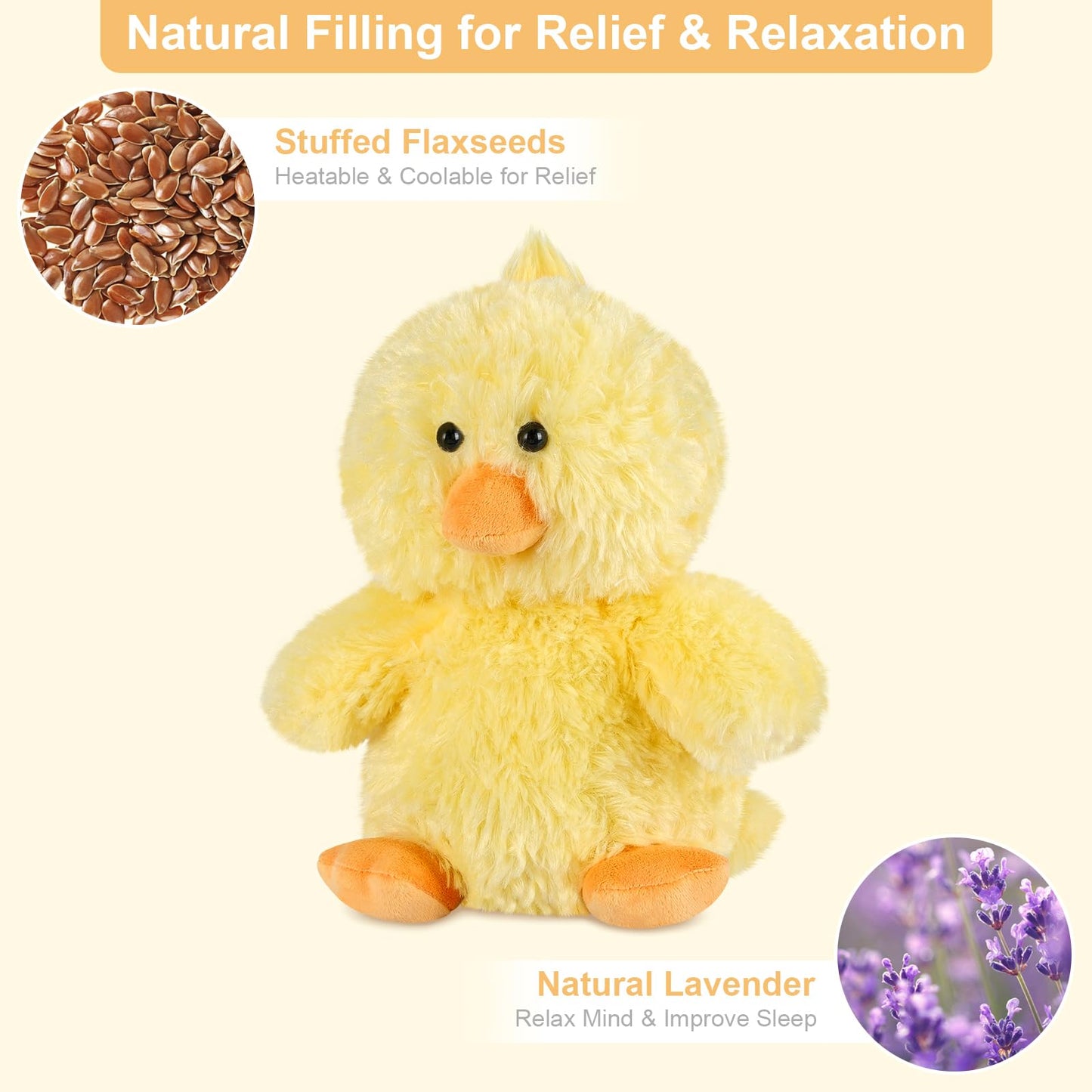 SuzziPals Heatable & Coolable Little Chick Stuffed Animals, Cute Microwavable Heating Pad Plushies for Soothing & Relaxation, Stuffed Chicken Plush Toys, Chicken Gifts