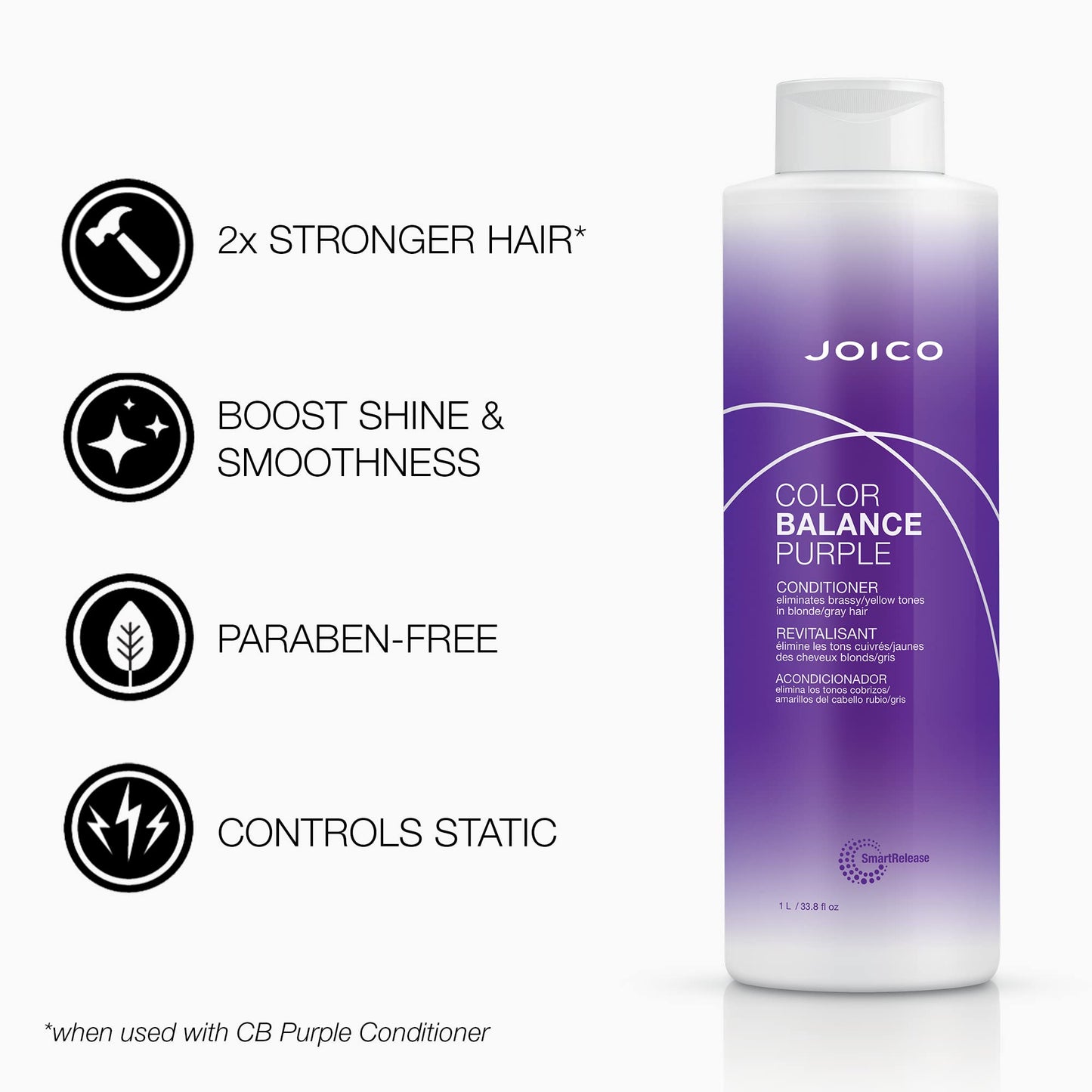 Joico Color Balance Purple Shampoo & Conditioner Set | Eliminate Brassy and Yellow tones | For Cool Blonde or Gray Hair