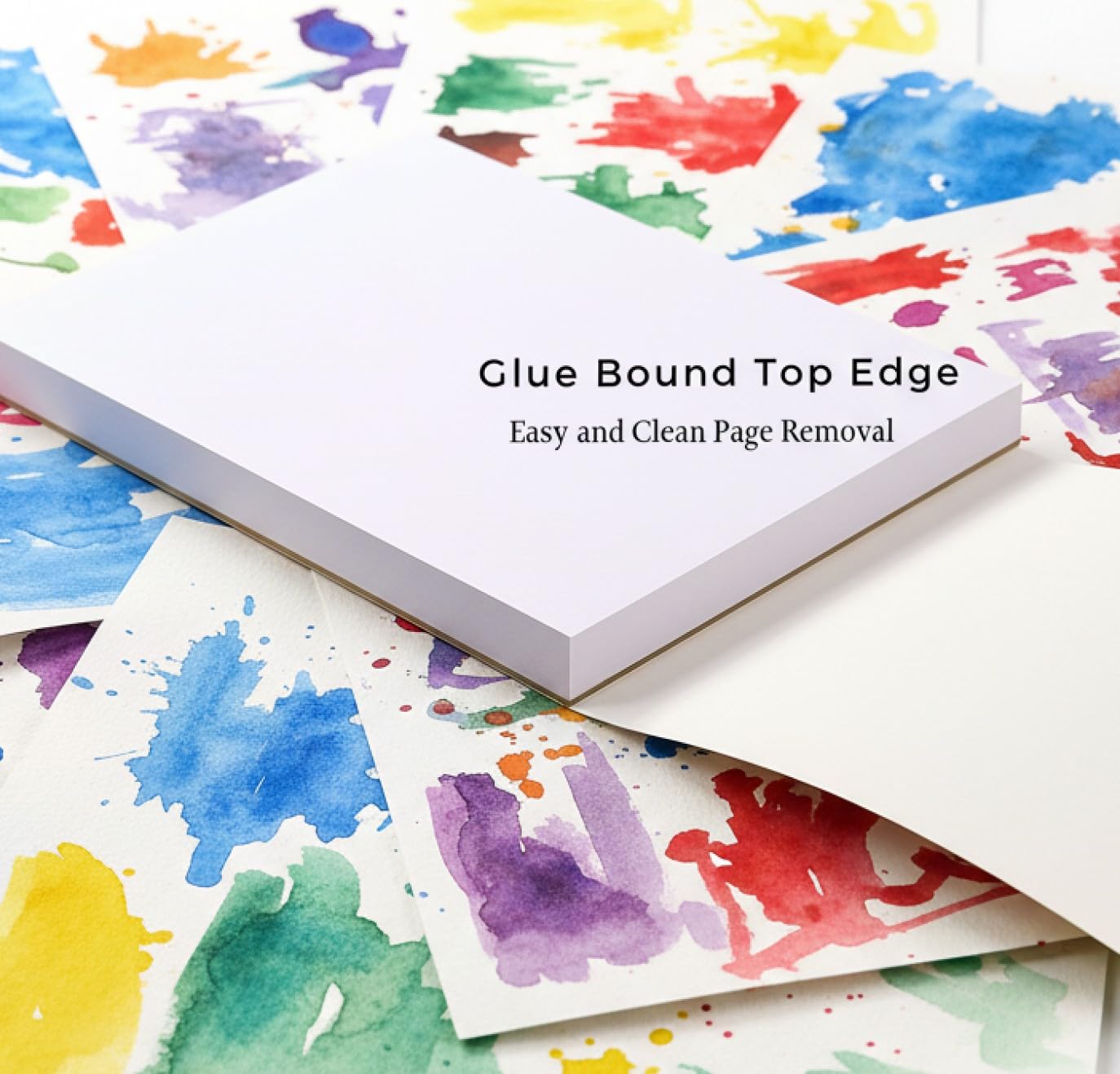 Ashby for Kids - Premium Quality Watercolor, Drawing, Finger Paint and Sketch Paper (220 GSM) - Each Pad Contains 50 Glue Bound Sheets for Easy Removal (2 Pads (100 Sheets) - Natural White)