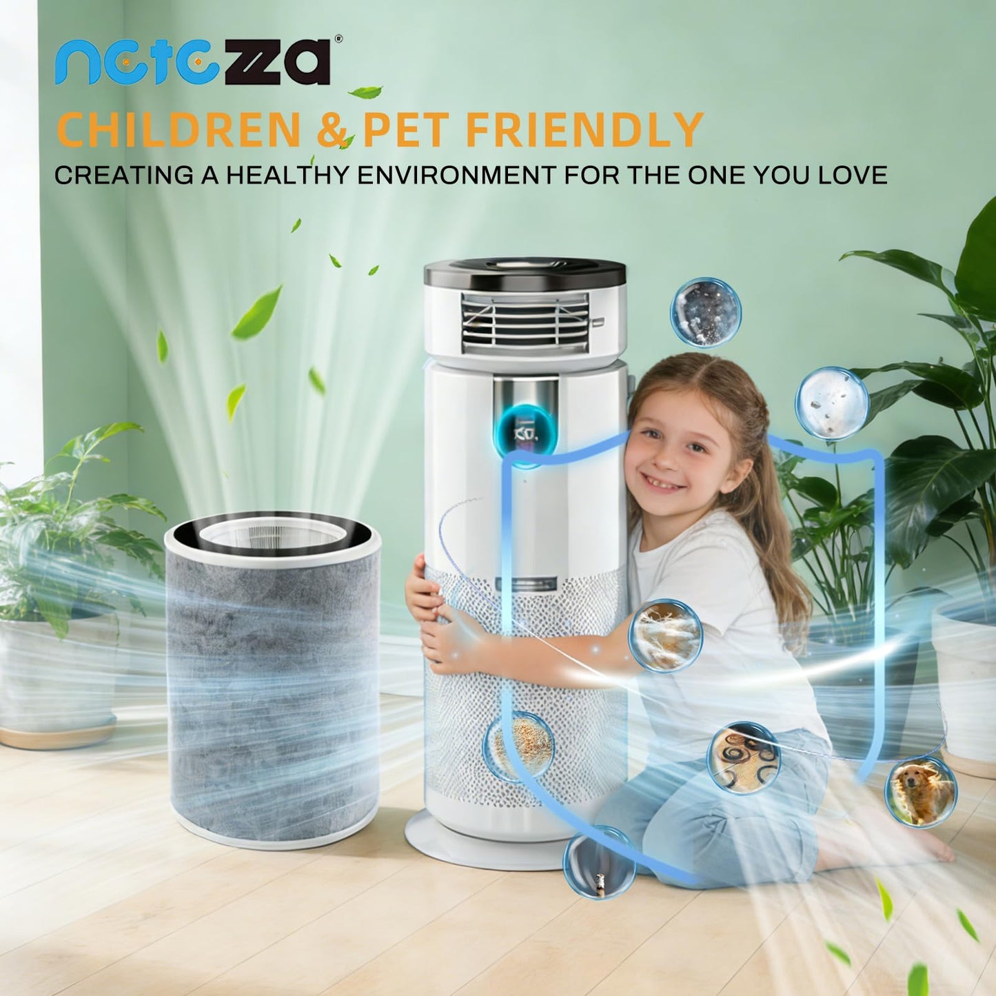 HP302 HP202 Filter Replacement Compatible with Shark HP200 HP201 HP202 HP232 HP301 HP302 AP1000 HC501 HC502 MAX Clean Sense iq Air Purifier filter, Part# HE2FKBASMB,HE2FKBAS,HE2FKPET,HE2FKPRO,1 Pack