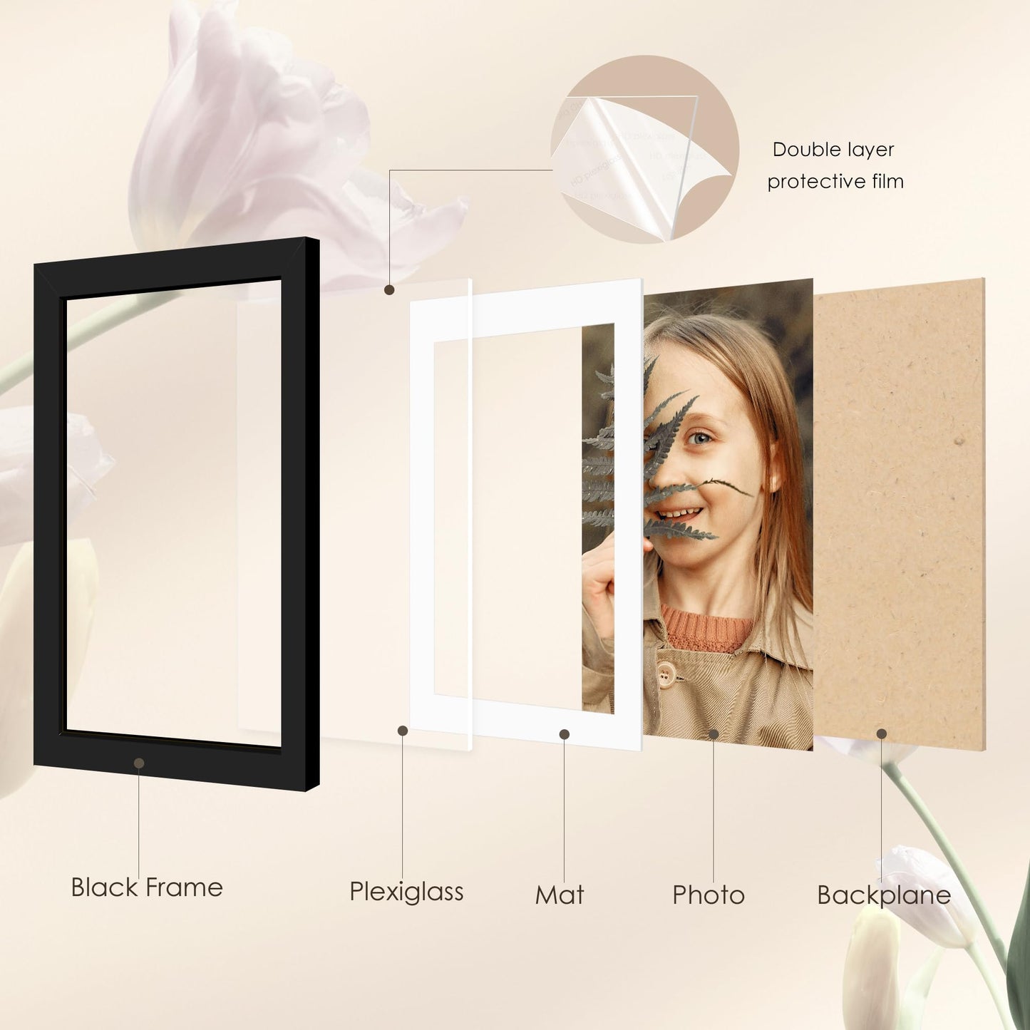 Fisnish 9x12 Picture Frame Sef of 10, Display Pictures 6x8 with Mat or 9 x 12 Without Mat, Photo Frame Collage for Wall Gallery Decor, Wall Mounted, Black