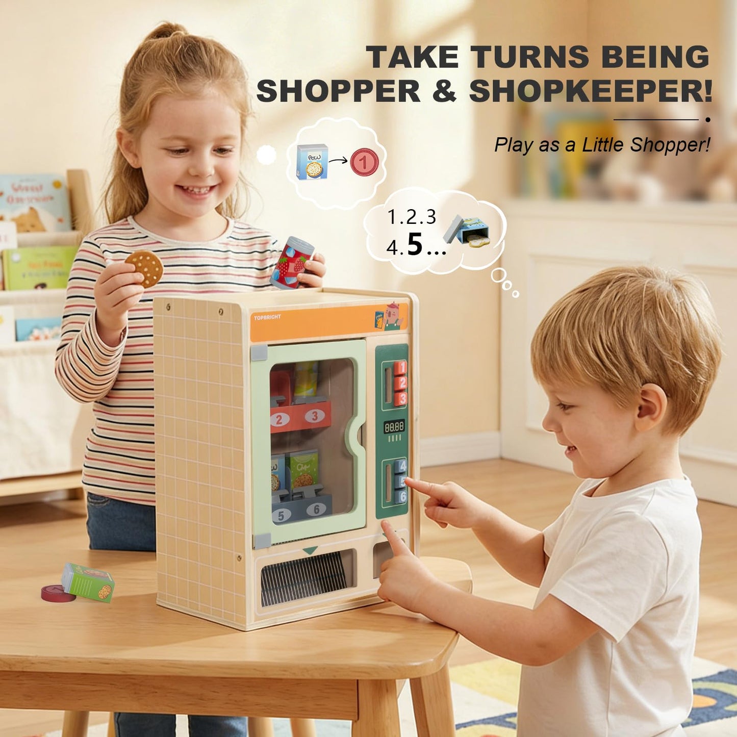Topbright Wooden Vending Machine Play Set