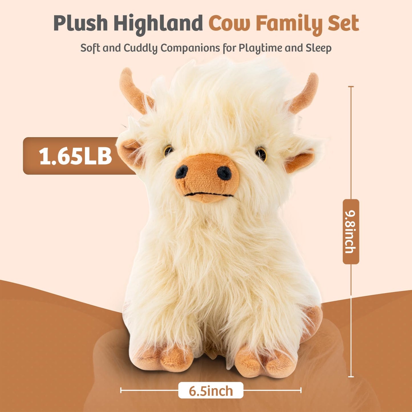 Microwaveable Highland Cow Stuffed Animal - Weighted Stuffed Animal Plush, Heating Pad, Cozy Gift for Girls|Women|Kids|Elderly People, 9.8in, 1.65lb