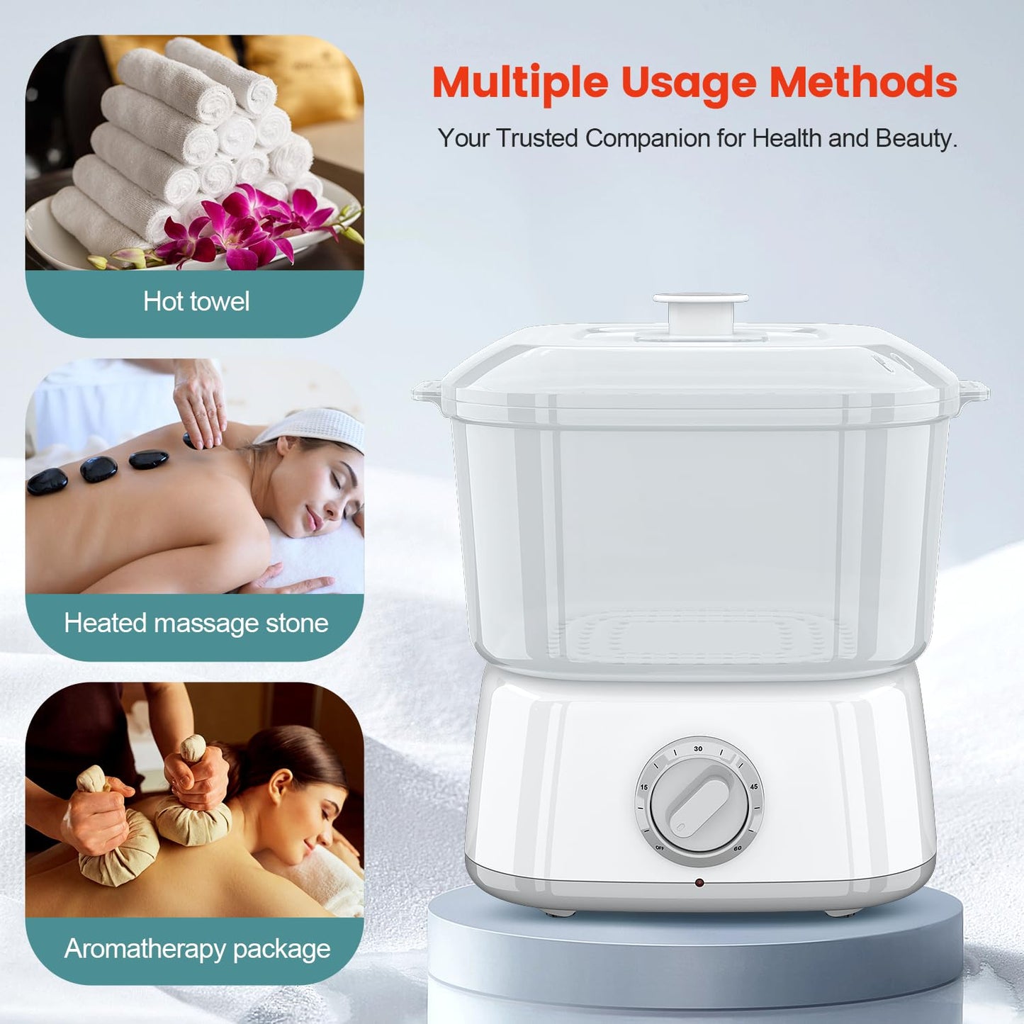 StateRiver Hot Towel Warmer, Rapid Heating Towel Steamer for Facials can Hold 12 Mini Wet Towels, Portable Mini Towel Warmer for Bathroom,Spa and Salon.