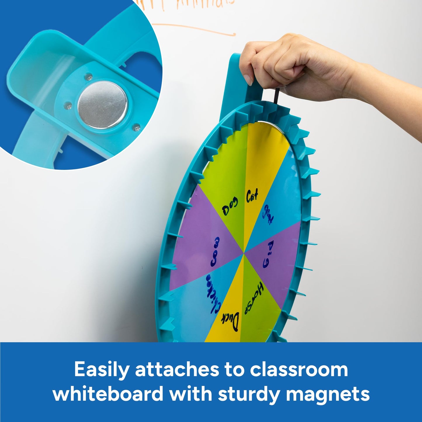 Educational Insights Jumbo Magnetic Spin Wheel - Customizable Magnetic Spinner for Classroom Games and Learning Activities, Fun Teacher & Classroom Supplies, Large Spinning Wheel for Dry Erase Board