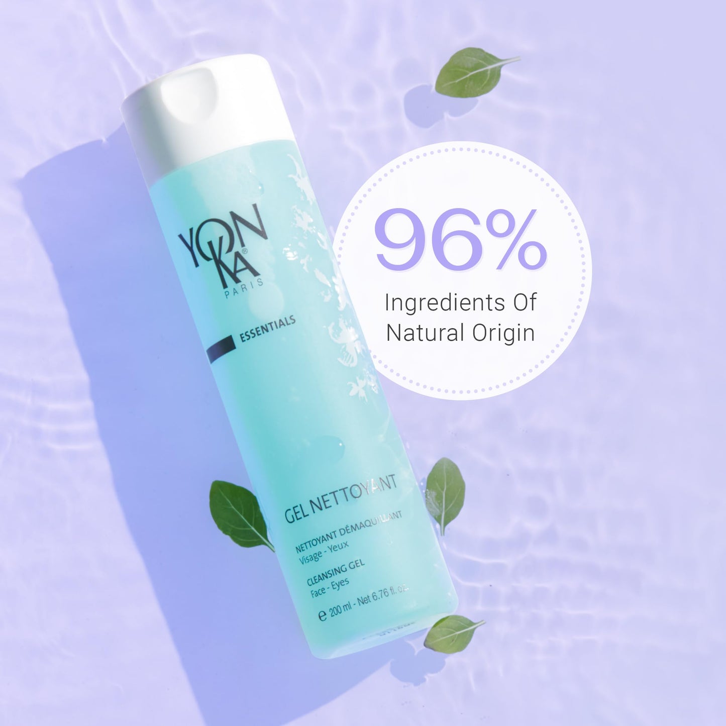 Yonka Gel Face Cleanser, Gentle Foaming Face Wash and Makeup Remover, Natural Plant-Based Formula to Cleanse Pores and Balance Skins pH, Acne Prone and Oily Skin, Paraben-Free, 6.8 Fl Oz