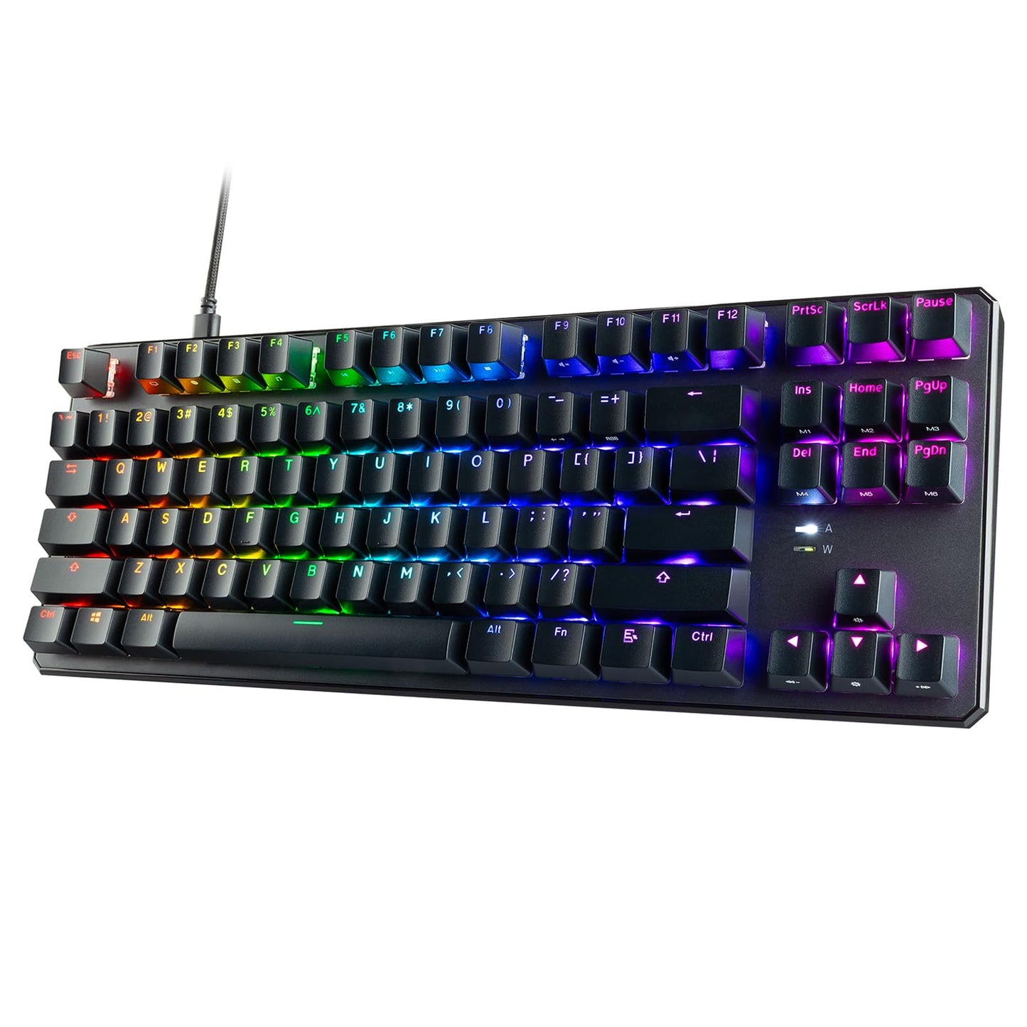 TECWARE Phantom+ 87 Key Mechanical Gaming Keyboard, RGB led, TKL 75% Keyboard, Thocky Sounding, Wraith Brown Switch