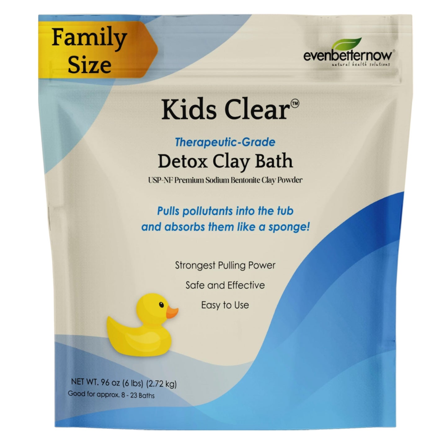 Kids Clear™ Detox Clay Bath, 100% Pure Sodium Bentonite - Removes Toxins, Impurities and Contaminants, by Evenbetternow LLC, Family Size 6 lbs (96 oz)