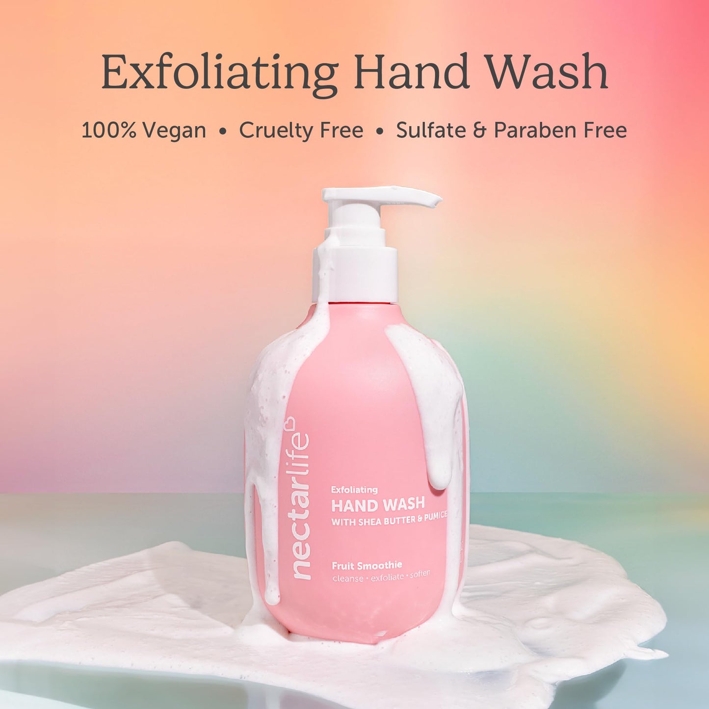 Nectar Life Exfoliating Hand Wash with Shea Butter & Pumice, Fruit Smoothie, 3 Pack