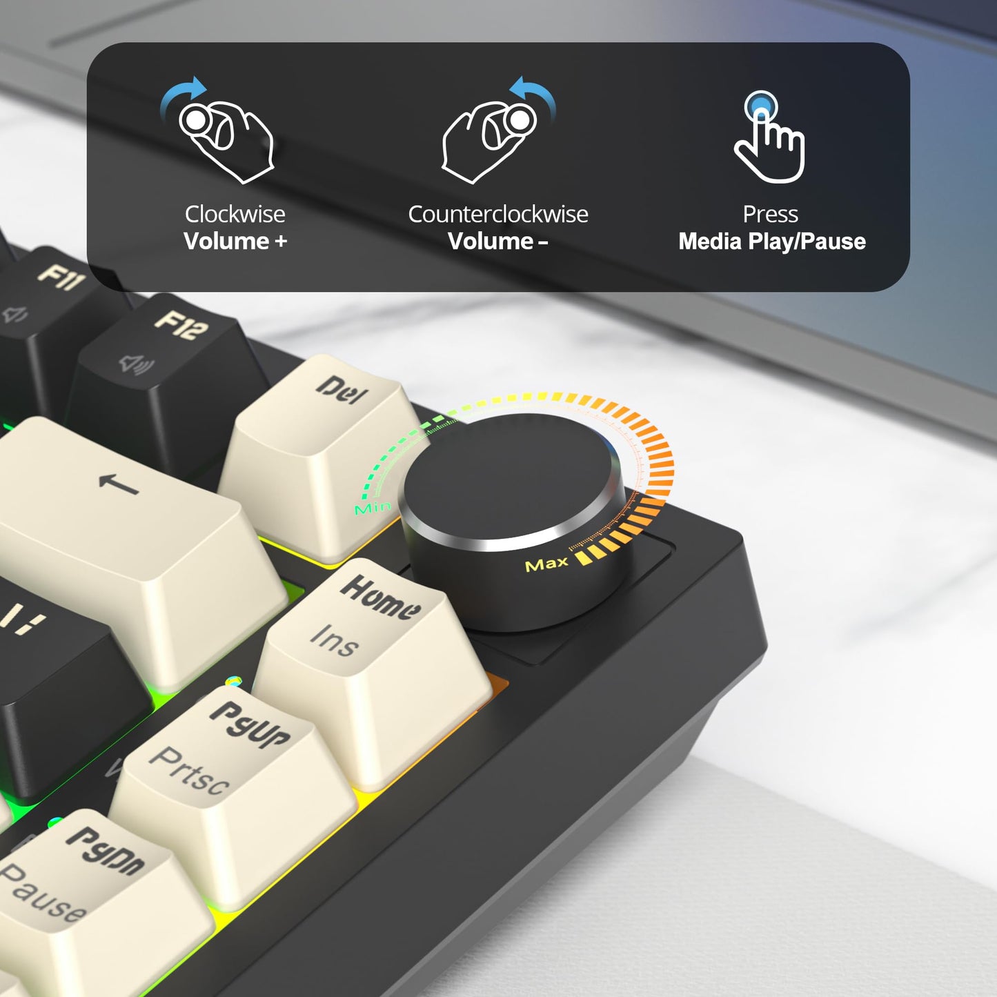 iRoboosta 400PRO 75% Wireless Creamy Mechanical Keyboard Black, Gasket Hot Swappable RGB Gaming Keyboard, Bluetooth/2.4GHz/USB-C Thocky Keyboard with Pre-lubed Cream Grey Switches (82 Black)