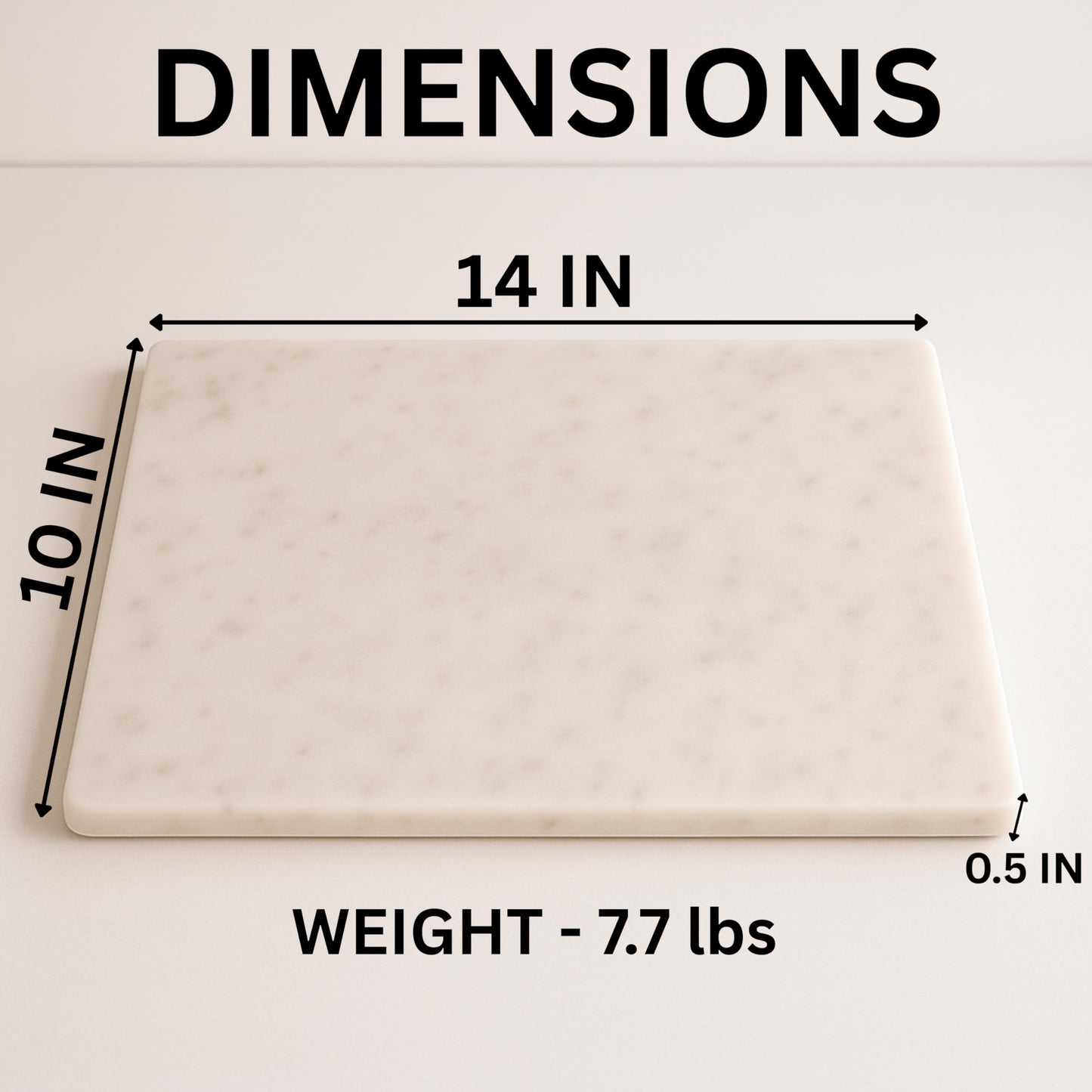 KC KULLICRAFT Marble Pastry & Cutting Board – 10x14 Inch Natural Stone Slab with Non-Slip Feet for Dough, Cheese, Baking, Serving, Charcuterie, Trivet – Easy to Clean Gift Tray.