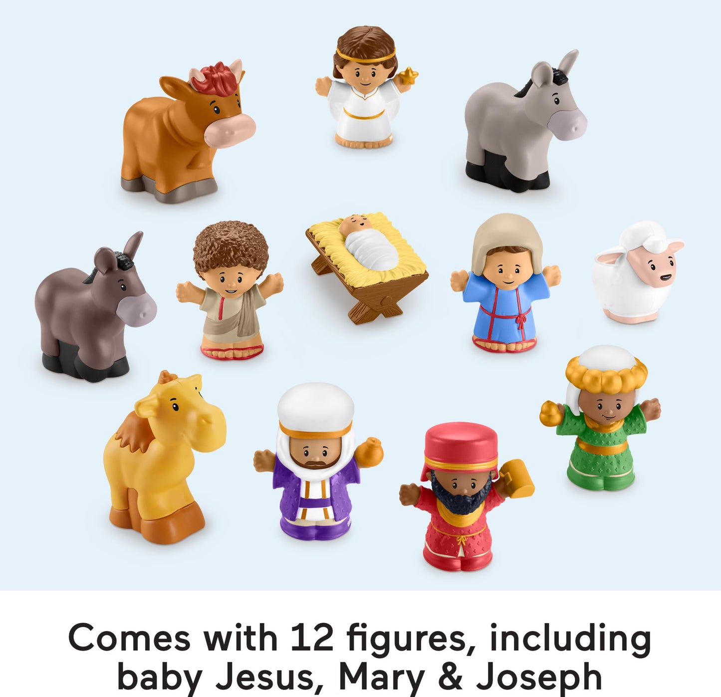 Fisher-Price Little People Toddler Toy Nativity Set with Music Lights & 18 Pieces for Christmas Pretend Play Kids Ages 1+ years
